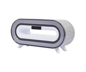 Be Mix - HT0200 - Réveil Enceinte Multifonction Bluetooth avec Alarme - Éclairage LED - Connexion Facile - Design Compact - Idéal pour Bureau ou Table de Nuit - Couleur Grise - Taille Standard
