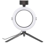 Be Mix Trépied LED pour Smartphone HT2052 - Anneau lumineux 72 LED, Lumière réglable, Blanc/Noir