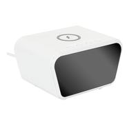 Be Mix - HT2163, Reveil Chargeur Induction 10W, pour Android'et iPhone, Fonctionnalités Pratiques: Alarme, Calendrier, thermomètre, Raccordement USB-C : Connexion Rapide