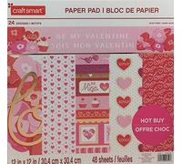 Be My Valentine by Craft Smart Bloc de 48 feuilles de papier cartonné sans acide 30,5 x 30,5 cm