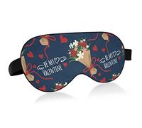 Be My Valentine Floral Respirant Sleeping Eyes Mask, Valentine's Day Cool Feeling Eye Sleep Cover for Summer Rest, Bandeau profilé élastique pour femmes et hommes Voyage