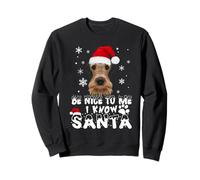 Be Nice to Me I Know Santa Airedale Terrier Dog Christmas Sweatshirt