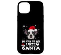 Be Nice to Me I Know Santa French Bulldog Dog Christmas Xmas Coque pour iPhone 15 Plus
