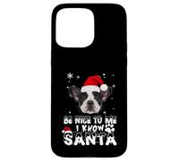 Be Nice to Me I Know Santa French Bulldog Dog Christmas Xmas Coque pour iPhone 15 Pro Max