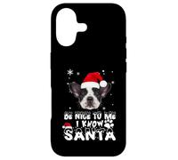 Be Nice to Me I Know Santa French Bulldog Dog Christmas Xmas Coque pour iPhone 17