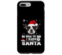 Be Nice to Me I Know Santa French Bulldog Dog Christmas Xmas Coque pour iPhone 7 Plus/8 Plus