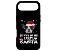 Be Nice to Me I Know Santa French Bulldog Dog Christmas Xmas Coque pour iPhone Air