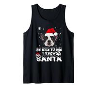 Be Nice to Me I Know Santa French Bulldog Dog Christmas Xmas Débardeur