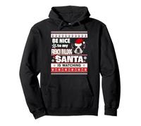 Be Nice to Me I Know Santa French Bulldog Dog Christmas Xmas Sweat à Capuche