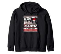 Be Nice to Me I Know Santa French Bulldog Dog Christmas Xmas Sweat à Capuche