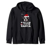 Be Nice to Me I Know Santa French Bulldog Dog Christmas Xmas Sweat à Capuche