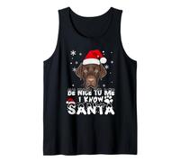 Be Nice to Me I Know Santa Labrador Retriever Dog Christmas Débardeur