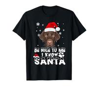 Be Nice to Me I Know Santa Labrador Retriever Dog Christmas T-Shirt