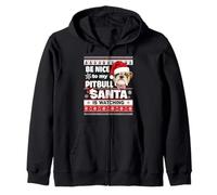 Be Nice to Me I Know Santa Pit Bull Dog Christmas Xmas Sweat à Capuche