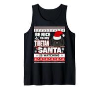 Be Nice to Me I Know Santa Tibetan Mastiff Dog Christmas Débardeur