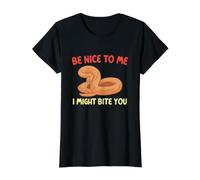 Be Nice to Me Jouet en Forme de Serpent pour Reptile Cobra Python T-Shirt Graphique avec Valeur, Femme, Noir, L
