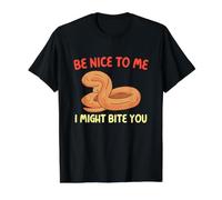 Be Nice to Me Jouet en Forme de Serpent pour Reptile Cobra Python T-Shirt Graphique avec Valeur, Homme, Noir, XL