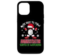 Be Nice to The Administrator Santa Watching Funny Christmas Coque pour iPhone 12/12 Pro