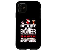 Be Nice to The Engineer Santa is Watching Funny Christmas Coque pour iPhone 11