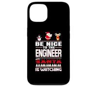 Be Nice to The Engineer Santa is Watching Funny Christmas Coque pour iPhone 13