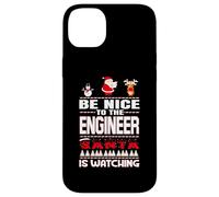 Be Nice to The Engineer Santa is Watching Funny Christmas Coque pour iPhone 14 Plus