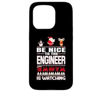 Be Nice to The Engineer Santa is Watching Funny Christmas Coque pour iPhone 15 Pro