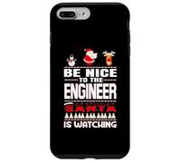 Be Nice to The Engineer Santa is Watching Funny Christmas Coque pour iPhone 7 Plus/8 Plus