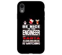 Be Nice to The Engineer Santa is Watching Funny Christmas Coque pour iPhone XR