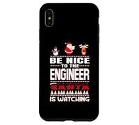 Be Nice to The Engineer Santa is Watching Funny Christmas Coque pour iPhone XS Max