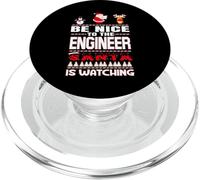 Be Nice to The Engineer Santa is Watching Funny Christmas PopSockets PopGrip pour MagSafe