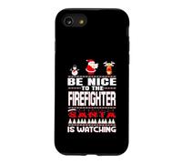 Be Nice to The Firefighter Santa is Watching Funny Christmas Coque pour iPhone SE (2020) / 7/8
