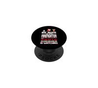 Be Nice to The Firefighter Santa is Watching Funny Christmas PopSockets PopGrip Adhésif