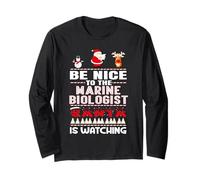 Be Nice to The Marine Biologist Santa is Watching Christmas Manche Longue