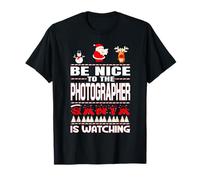 Be Nice to The Photographer Santa is Watching Christmas T-Shirt