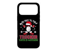 Be Nice to The Trucker Santa is Watching Christmas Xmas Coque pour iPhone 17 Pro Max