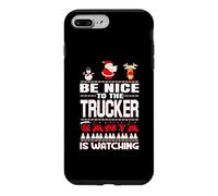 Be Nice to The Trucker Santa is Watching Funny Christmas Coque pour iPhone 7 Plus/8 Plus
