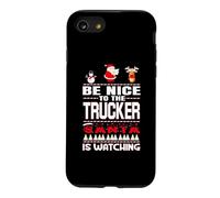 Be Nice to The Trucker Santa is Watching Funny Christmas Coque pour iPhone SE (2020) / 7/8