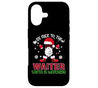 Be Nice to The Waiter Santa is Watching Christmas Xmas Coque pour iPhone 17