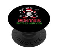 Be Nice to The Waiter Santa is Watching Christmas Xmas PopSockets PopGrip Adhésif