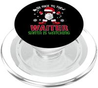 Be Nice to The Waiter Santa is Watching Christmas Xmas PopSockets PopGrip pour MagSafe
