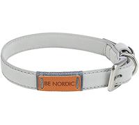 BE Nordic Collier en Cuir, S-M: 40-46 cm/20 mm, Gris Clair