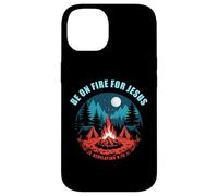Be on Fire for Jesus - Revelation 3:15 Faith Camping Coque pour iPhone 14