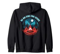 Be on Fire for Jesus - Revelation 3:15 Faith Camping Sweat à Capuche