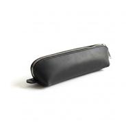 be online Trousse à Crayons en Cuir Véritable Fait Main - Organiseur de Bureau Multi-Usage pour Stylos et Pinceaux de Maquillage - Étui de Protection avec Fermeture Éclair Robuste (Noir)