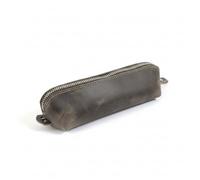 be online Trousse à Crayons en Cuir Véritable Fait Main - Organiseur de Bureau Multi-Usage pour Stylos et Pinceaux de Maquillage - Étui de Protection avec Fermeture Éclair Robuste (Gris Anthracite)