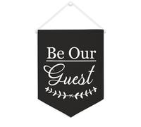 Be Our Guest Bannière murale inspirante à suspendre au mur pour salon, chambre à coucher, bureau, cadeaux de vacances 30,5 x 40,6 cm