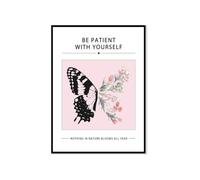 Be Patient With Yourself Nothing Blooms All Year Butterfly Print Wall Decor for Therapist Office Psychologist Girls Room Gift(Unframed,16x24inch(40x60cm))