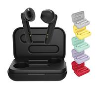 BE Pop Bluetooth 5.0 TWS - Casque stéréo 3D HD sans Fil, autonomie de Batterie 6H, boîtier de Charge LED, Facile à connecter, Micro intégré, léger et Confortable pour iPhone/Android (Noir)