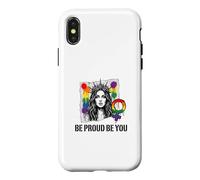 Be Proud and Be You Rainbow LGBTQ Pride Féministe Coque pour iPhone X/XS