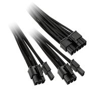 Cordon BeQuiet ordinateur, alimentation [2x ATX mâle 8 pôles (6+2) - 1x connecteur 12 broches (bloc d'alimentation)] 0.60 m noir